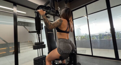 Sexo sudoroso y apasionado sin condón después del entreno