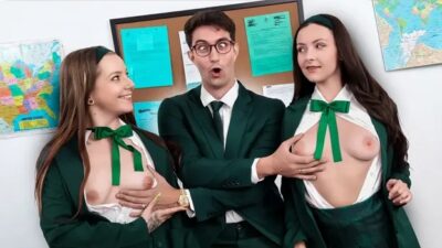 Hermanastras cambian los deberes por una cogida de cara con Lily Thot,  Serena Hill